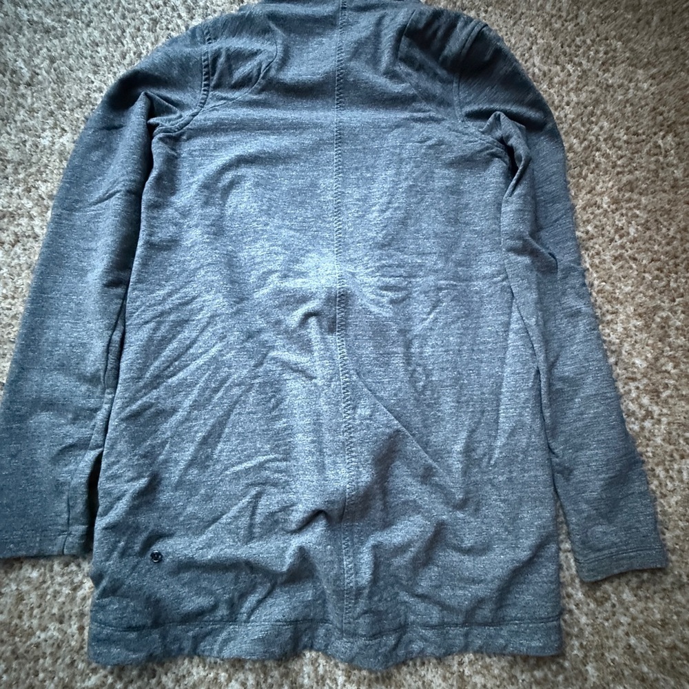 Lululemon That's A Wrap Sweater Jacket Grey Heathered Snow Slub Coal Sz 4 - Picture 5 of 5